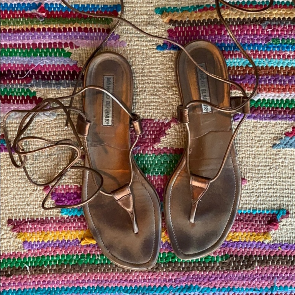 Manolo Blahnik gladiator lace up sandals